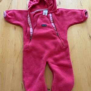 Patagonia Bright Pink Baby Fleece Bunting